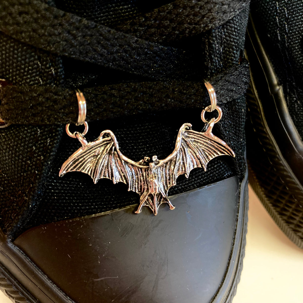 Silver Bat Shoelace Charm