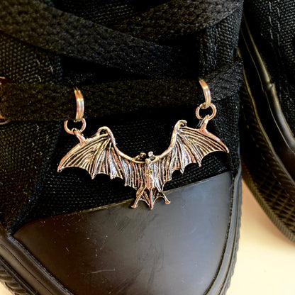 Silver Bat Shoelace Charm