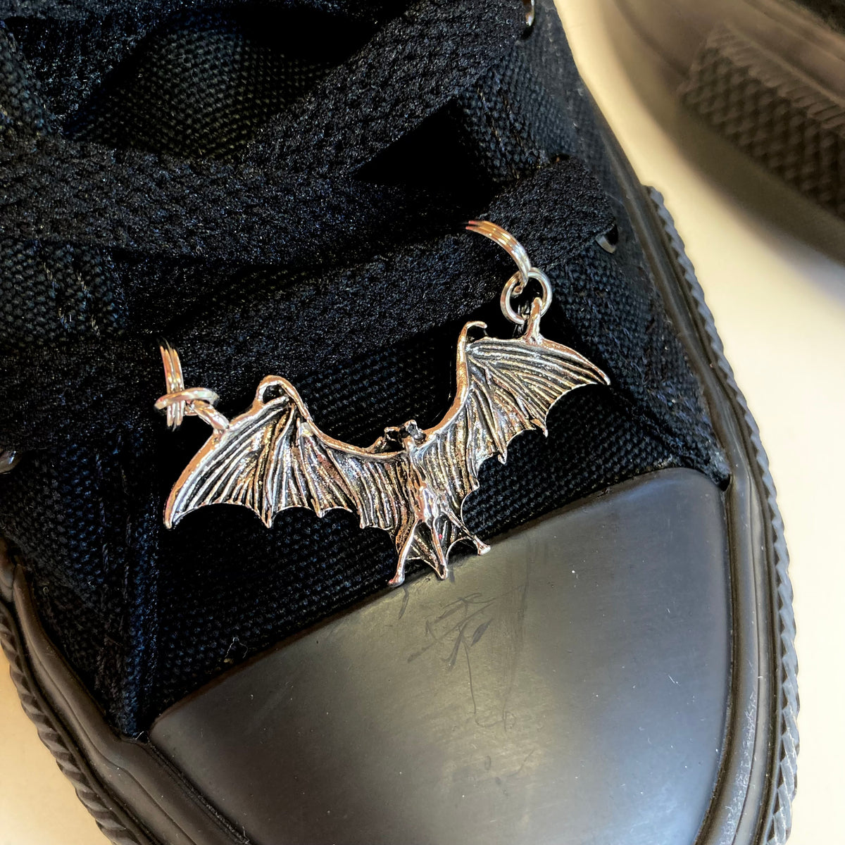 Silver Bat Shoelace Charm