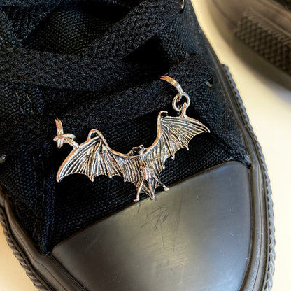 Silver Bat Shoelace Charm