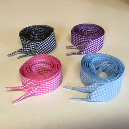 Gingham Ribbon Shoelaces