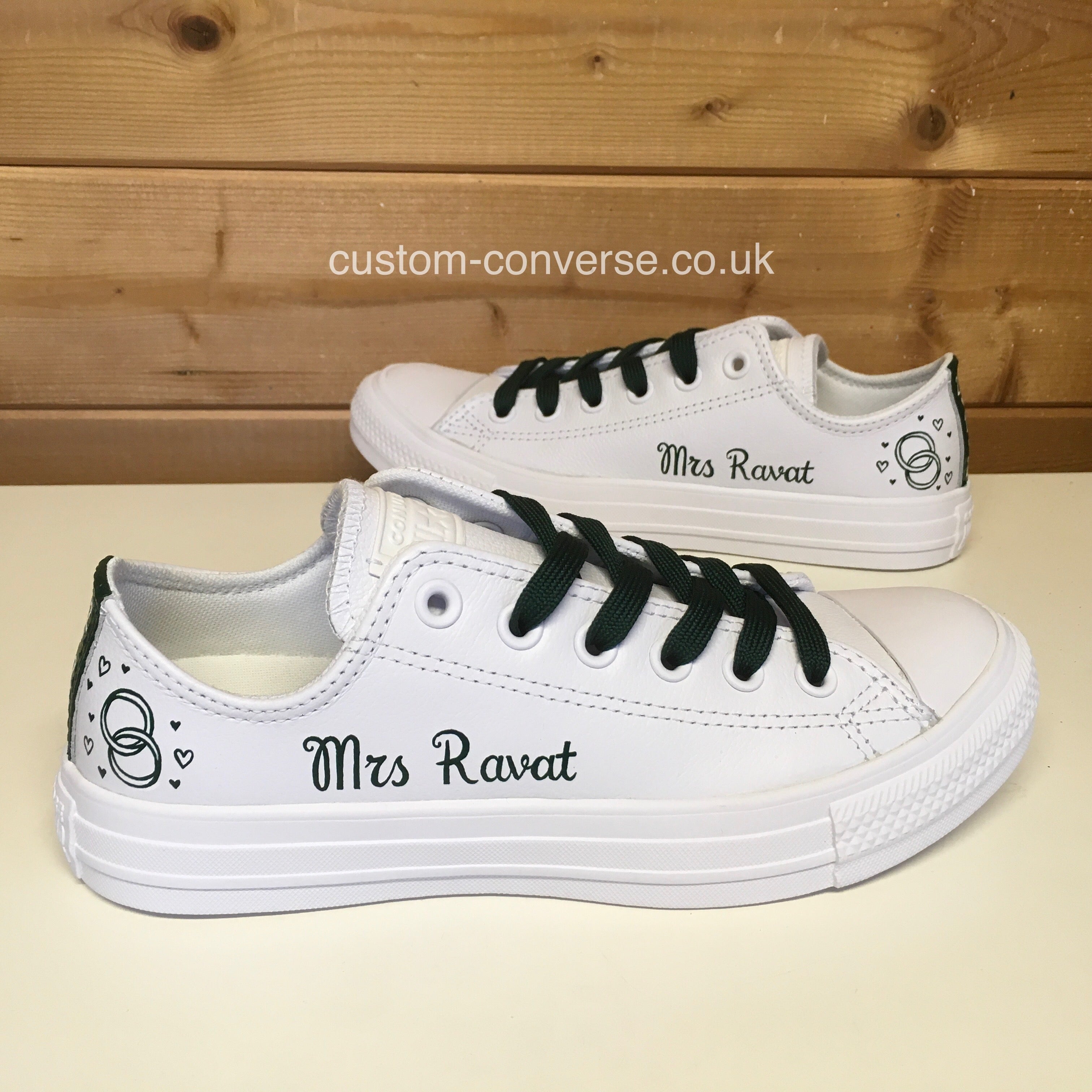 Linked Rings Leather Wedding Converse Custom Bridal Trainers