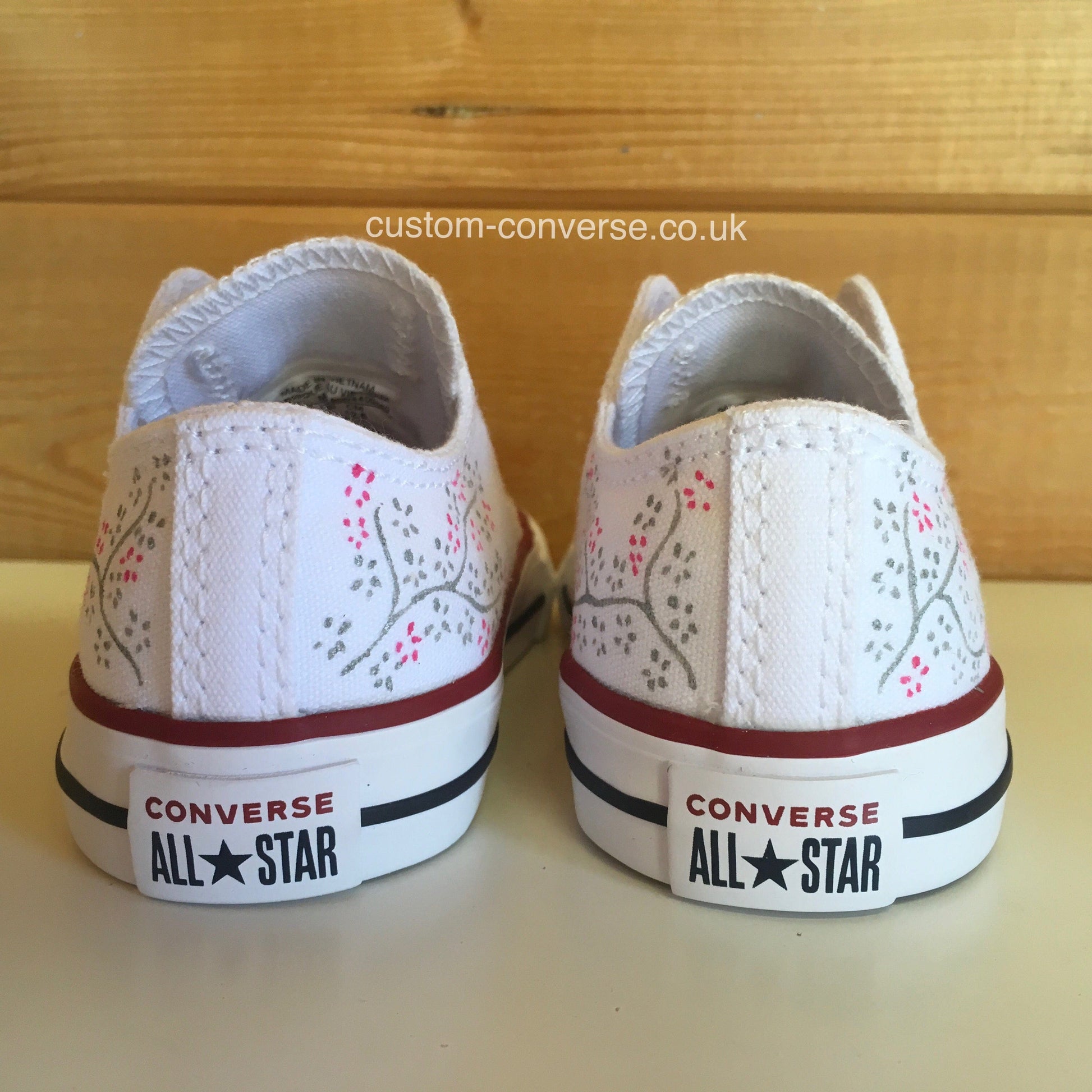 Kids Flower Girl Low Top Converse Custom Trainers