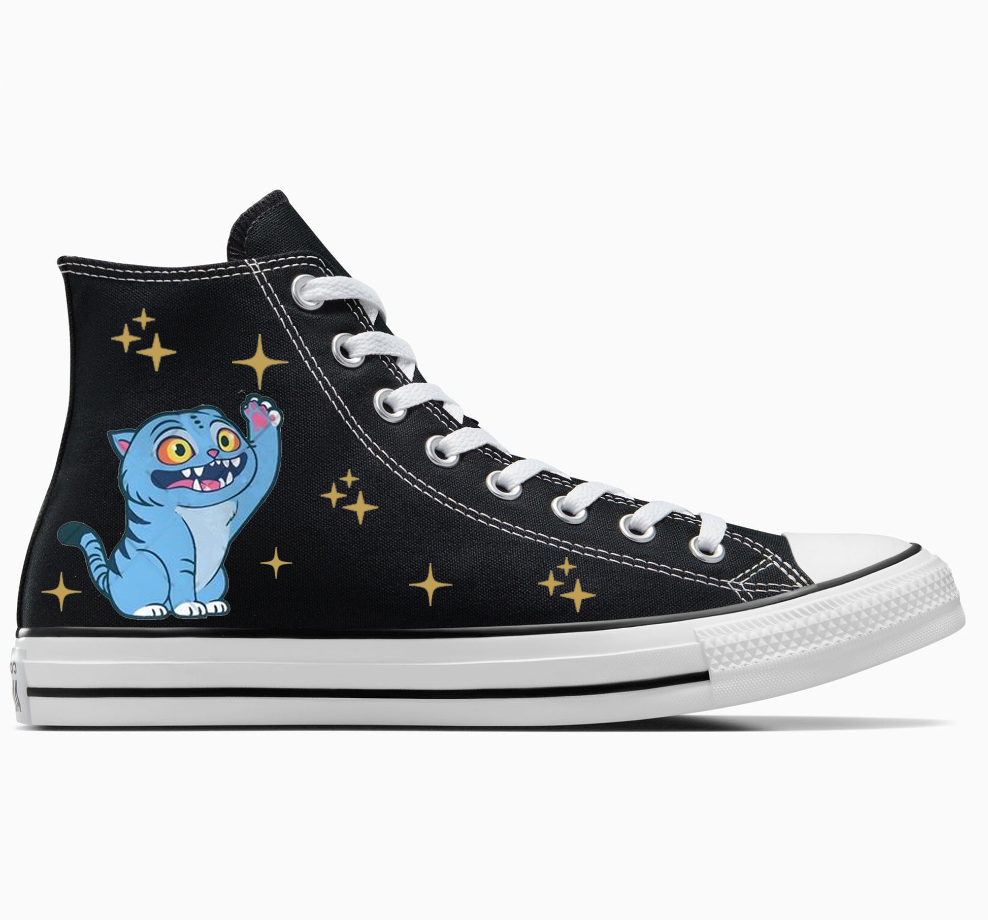 Cute Kpop inspired Derpy Tiger Converse shoes