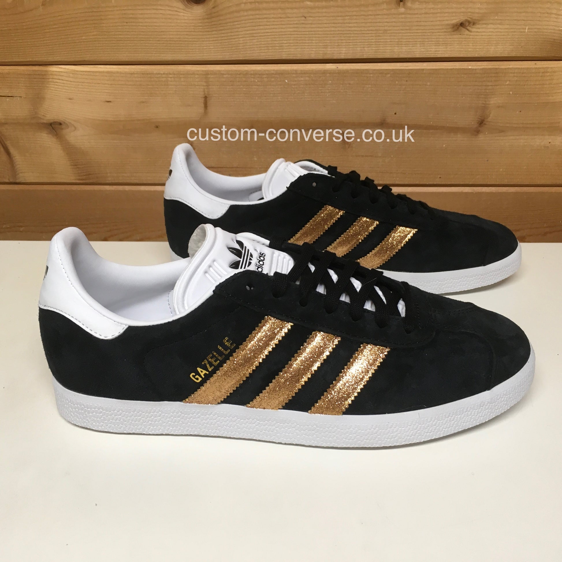 Adidas Gazelle Glitter Stripes Custom Trainers