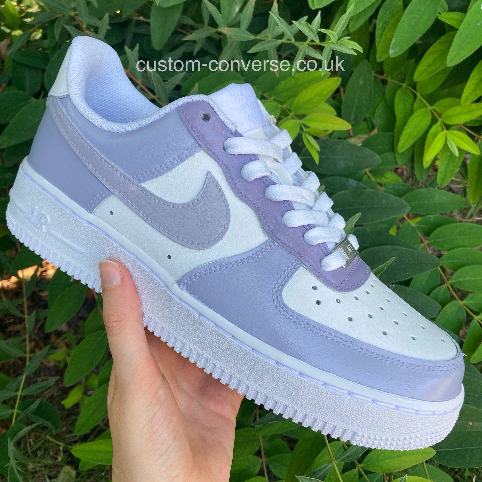 Lilac Grey Air Force Custom Hand Painted Trainers