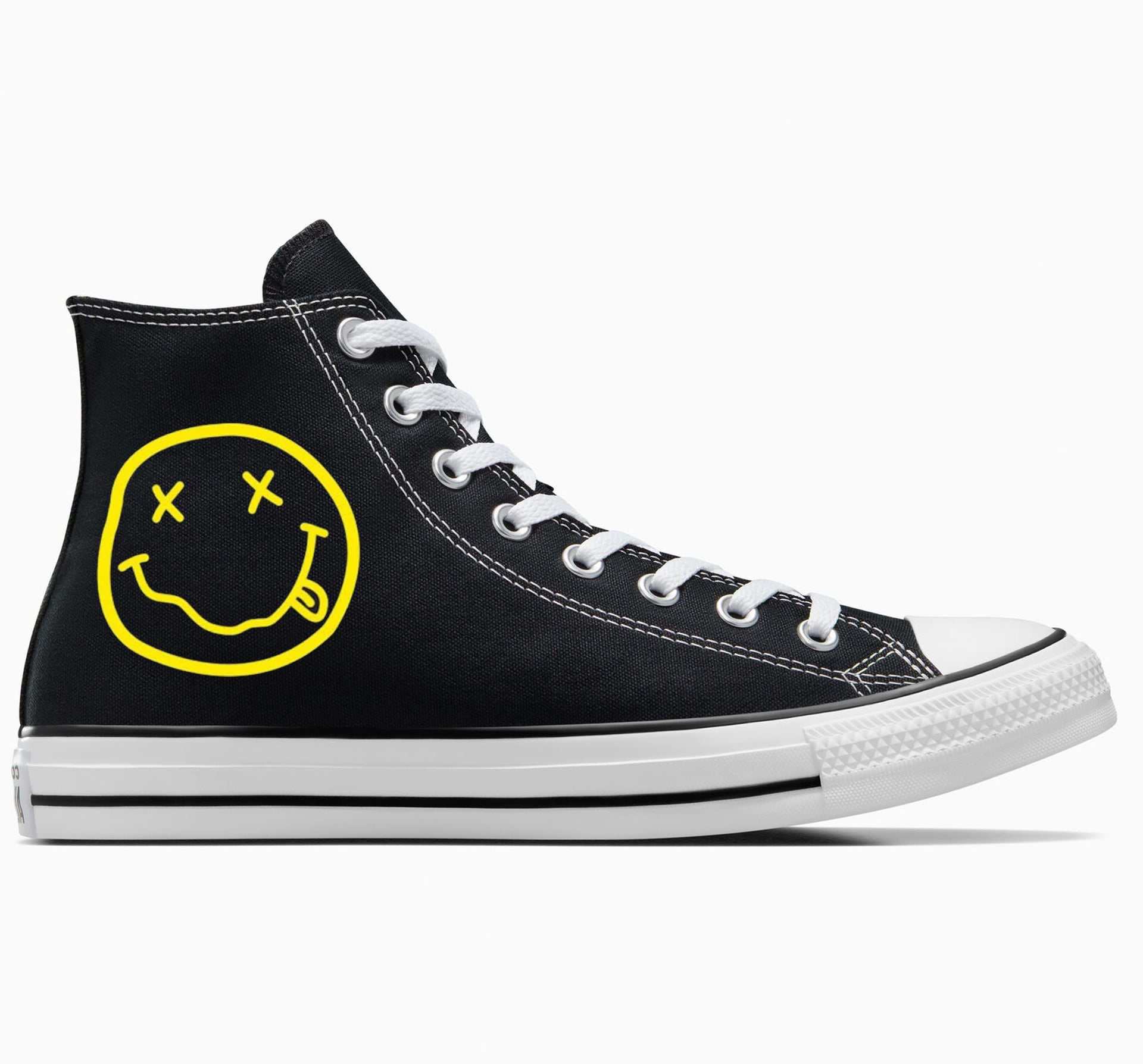 Nirvana Yellow Smiley Converse - Main Image