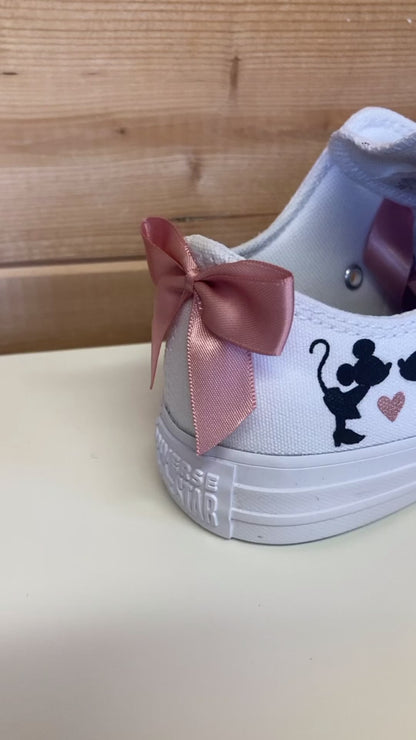 Minnie Heart Mickey Silhouette Wedding Converse