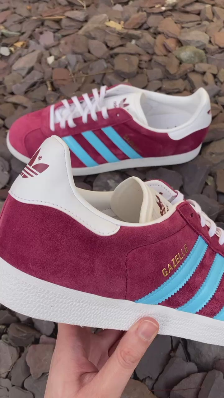 adidas 350 trainers claret and blue