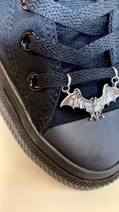 Silver Bat Shoelace Charm