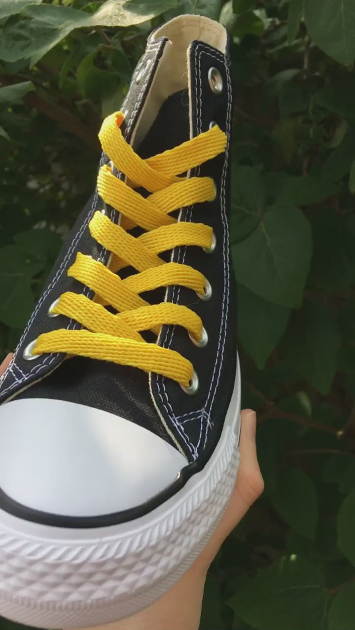 Black converse with yellow 2025 laces