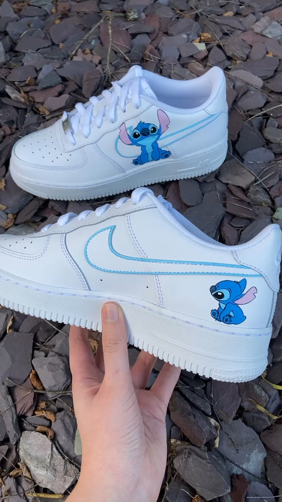 Stitch Ocean Blue Swoosh Custom Nike