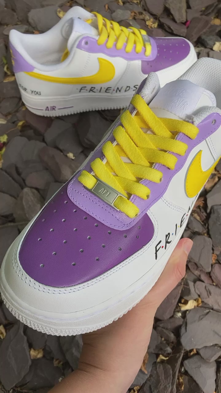 Purple and yellow on sale air force ones