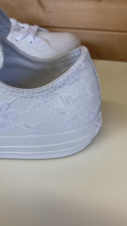 Lace Covering Leather Converse