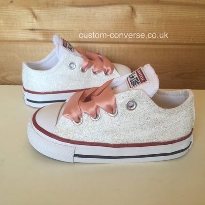 Kids Glitter Converse Custom Trainers - Main Image