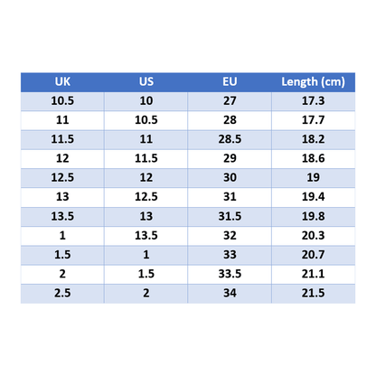Converse baby size chart sales