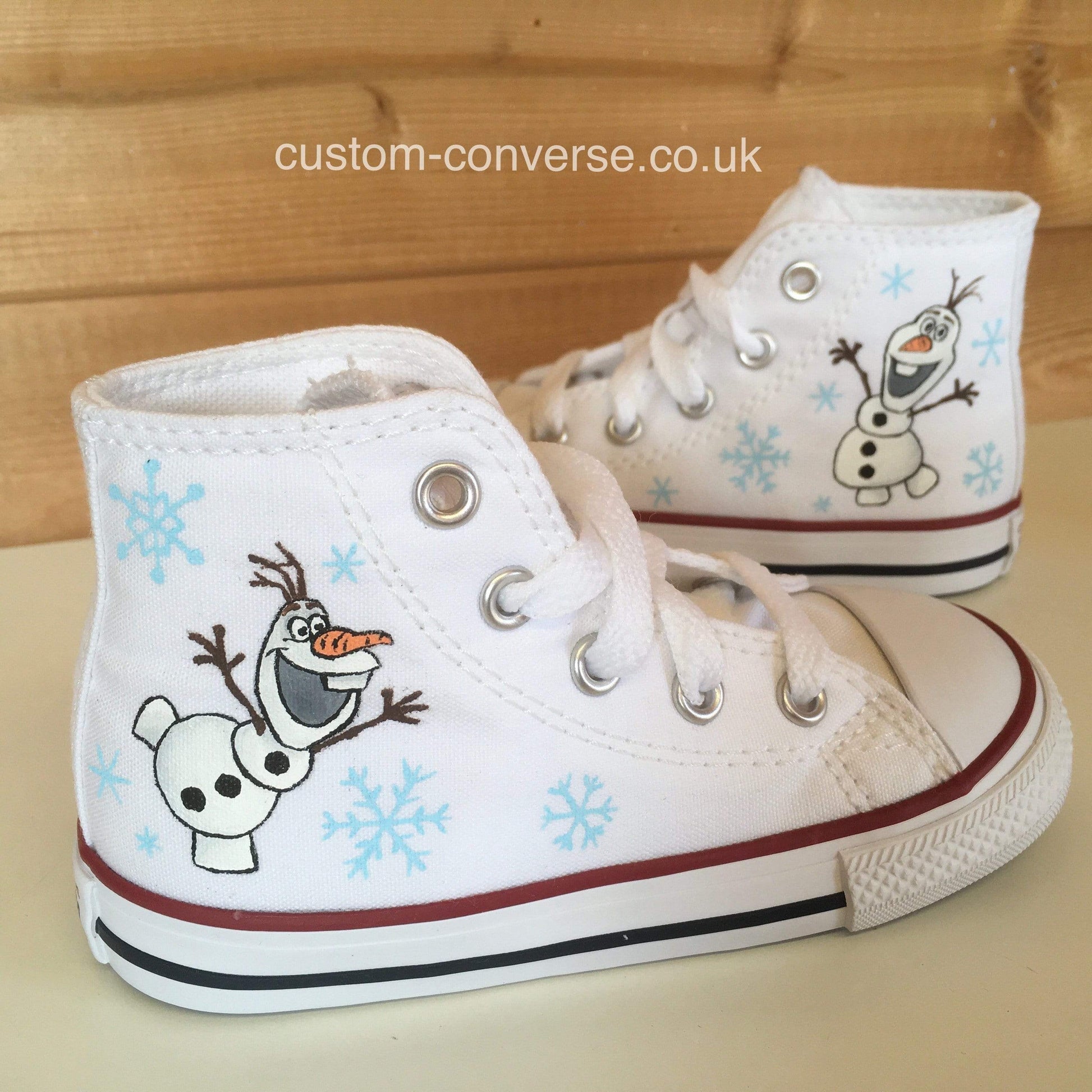 Kids Olaf High Top Converse Custom Trainers - Main Image