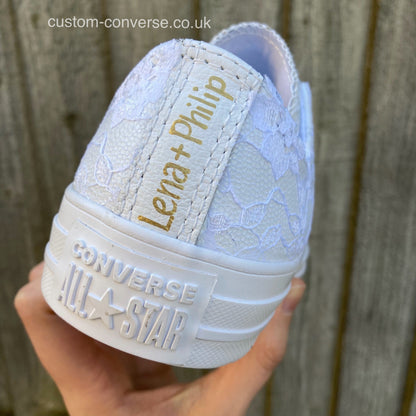 Converse Wedding Lace Covering Leather Converse