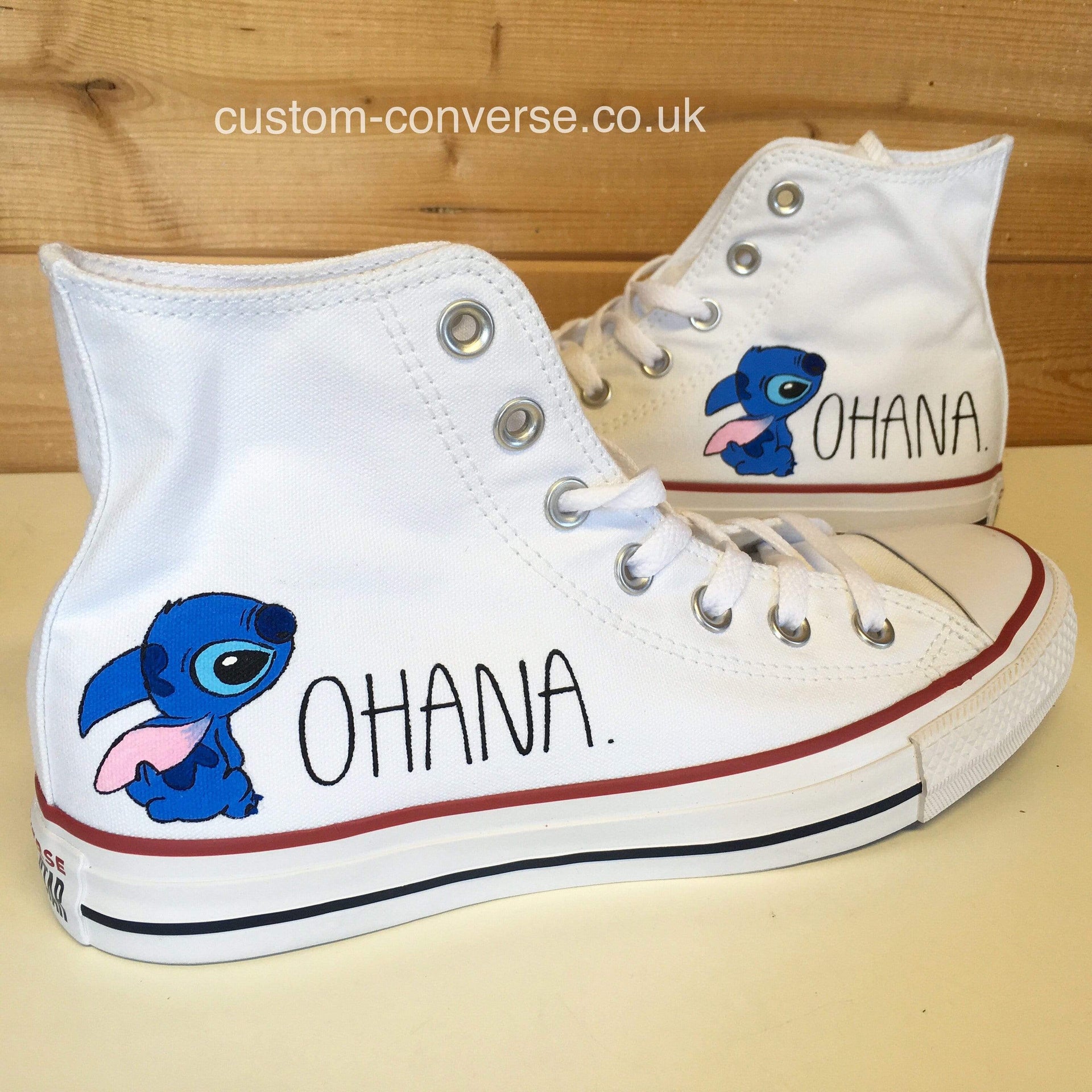 Stitch & Angel High Top Shoes, Stitch and Angel converse, Custom