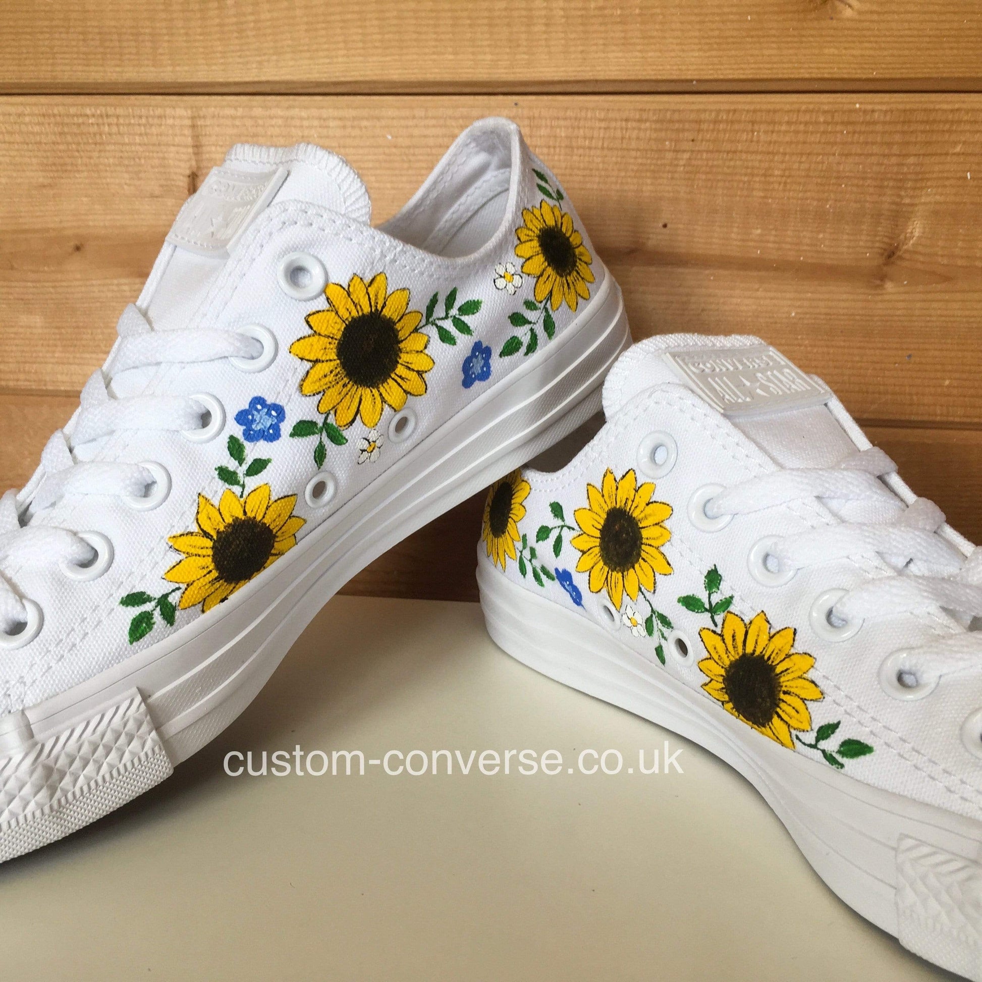 Sunflowers Low Top Converse Custom Trainers