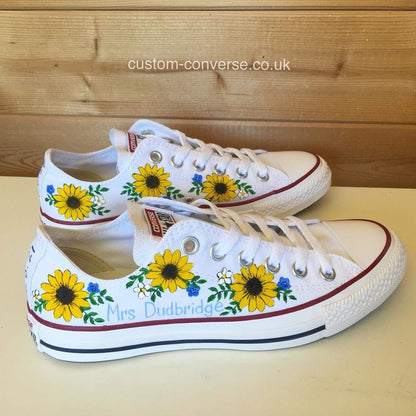 Sepatu Converse Low Sunflower Painted Converse White Converse With