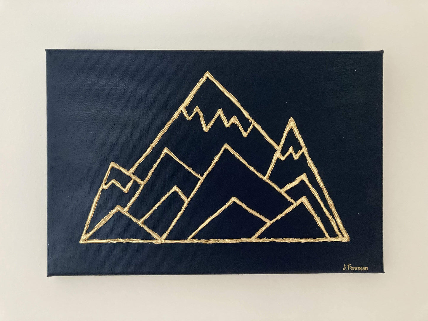 Geometric Mountain Range 3D Embossed Gold Leaf Canvas - Custom Converse Ltd.