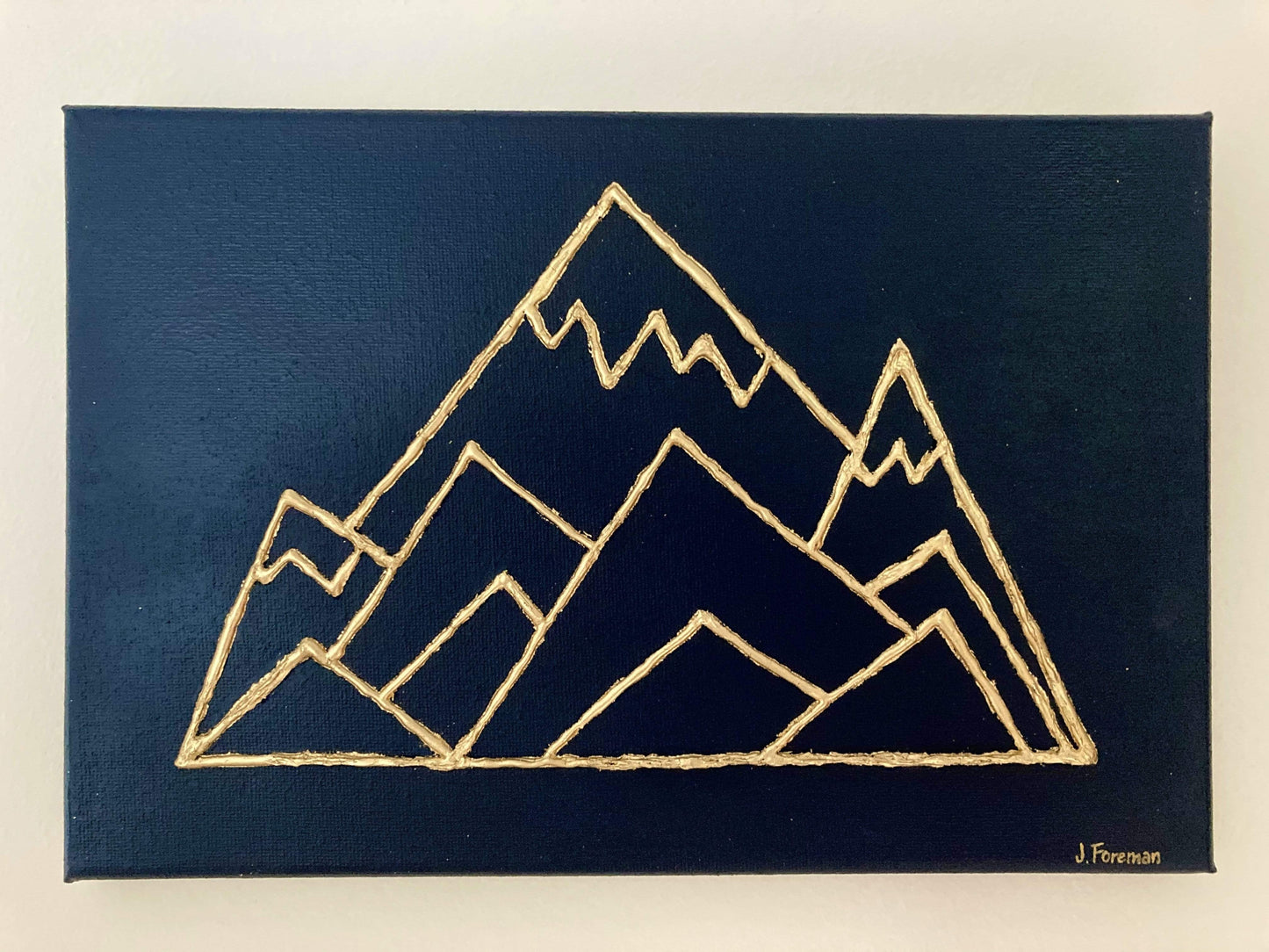 Geometric Mountain Range 3D Embossed Gold Leaf Canvas - Custom Converse Ltd.