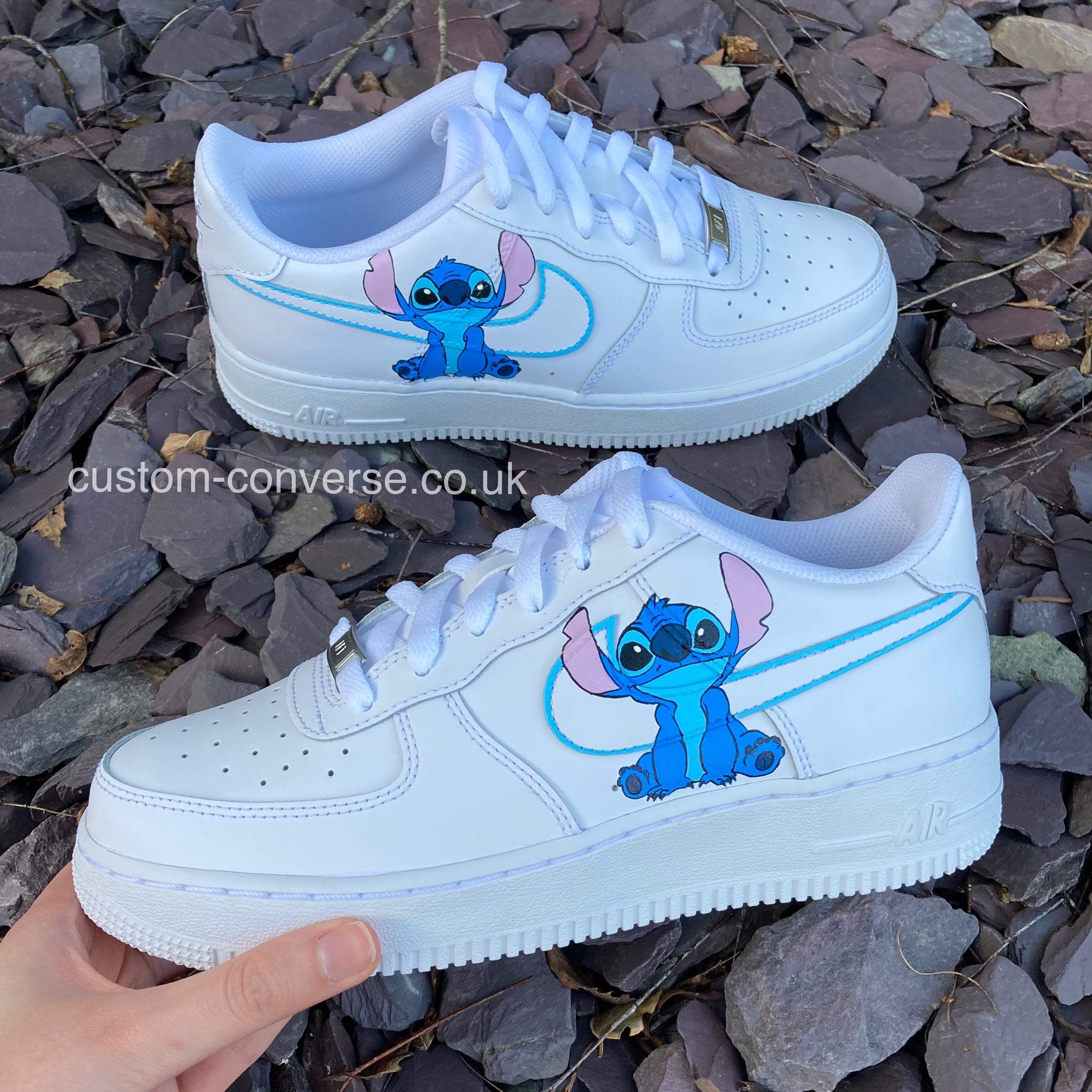 Stitch Ocean Blue Swoosh Custom Nike