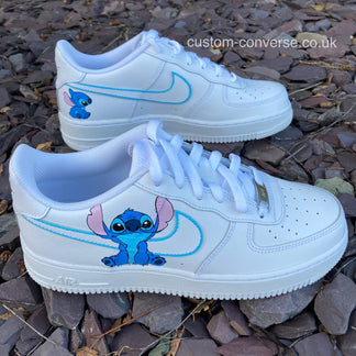 Stitch Ocean Blue Swoosh Custom Nike