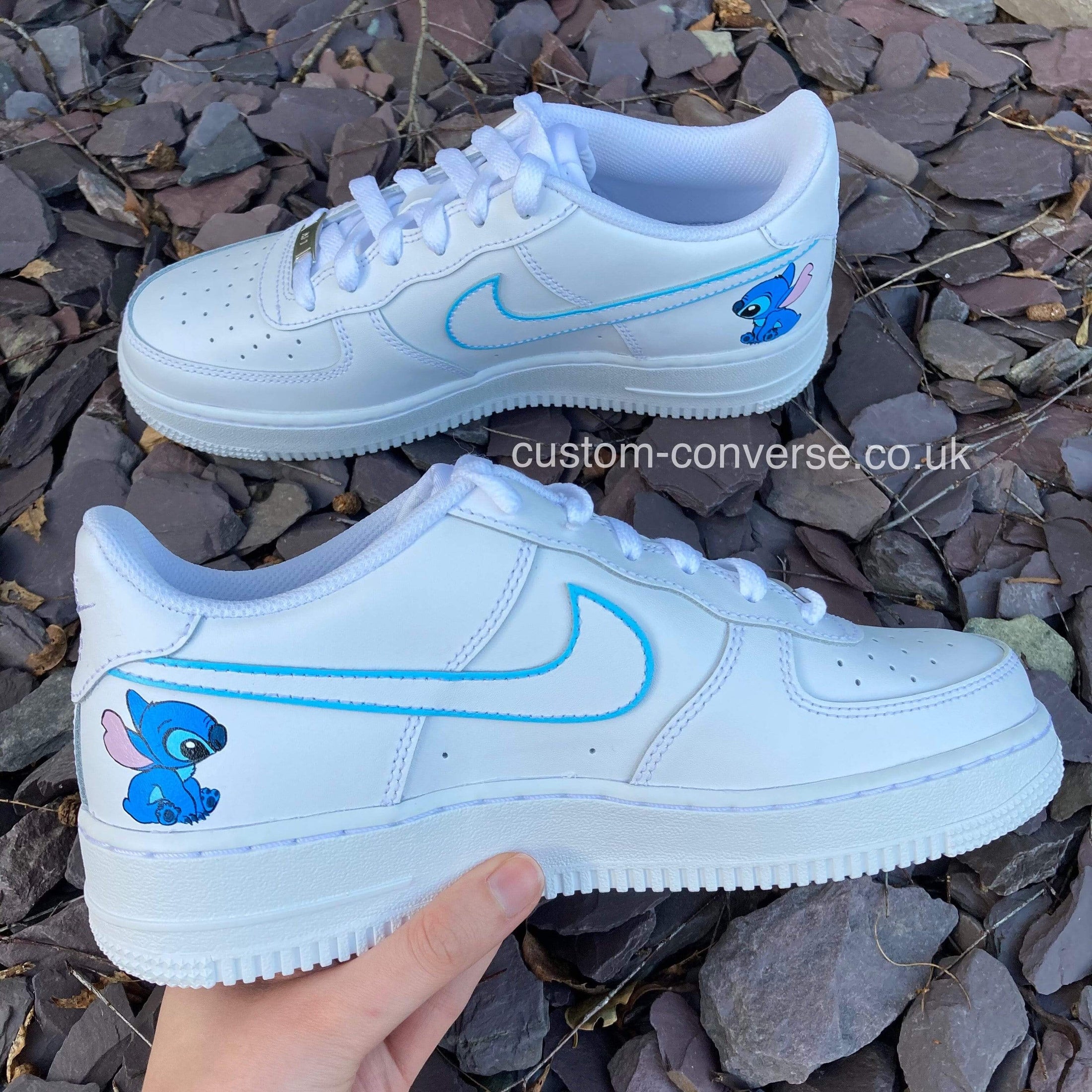 Stitch Ocean Blue Swoosh Custom Nike