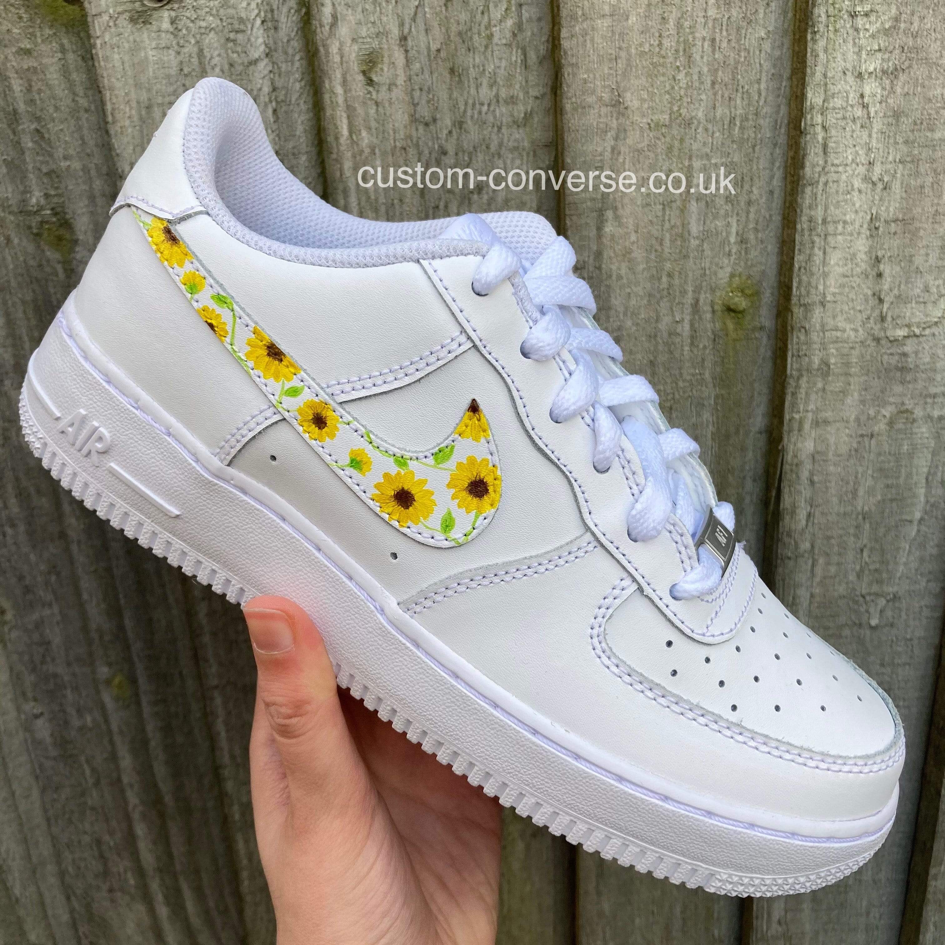 Custom sunflower shops nikes