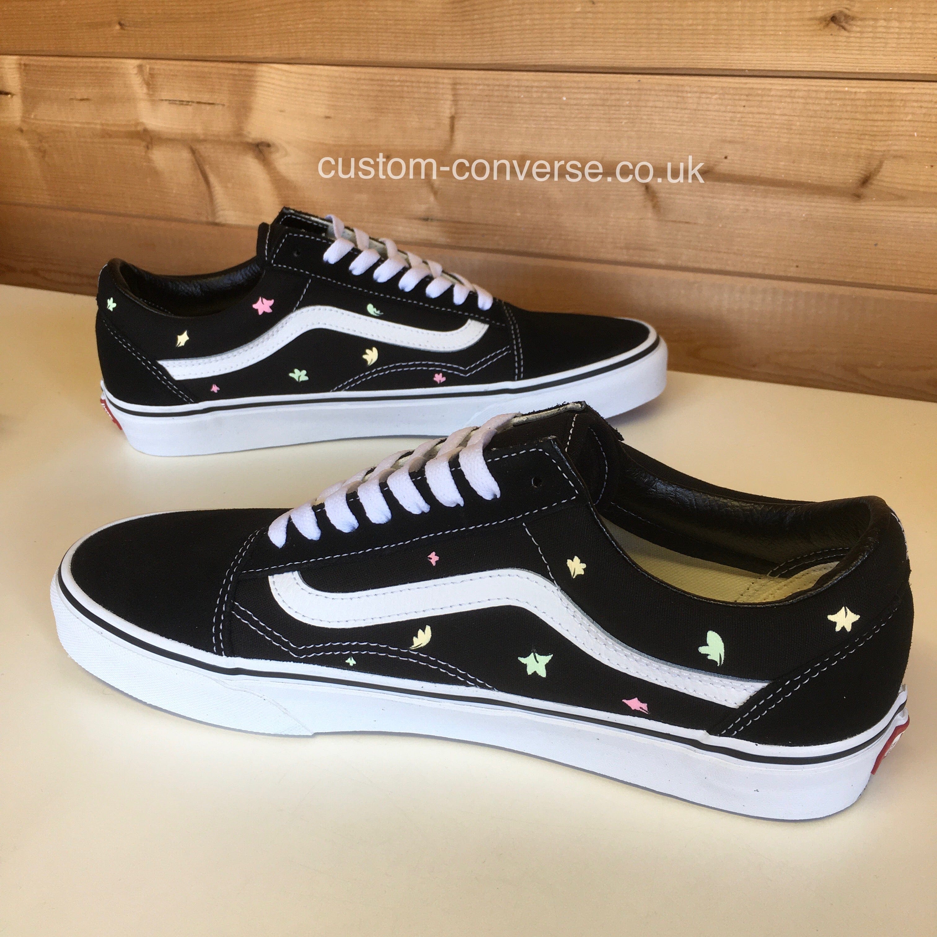 Black converse on sale vans